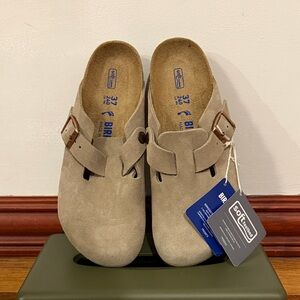 Birkenstock NEW Boston Soft Footbed Taupe Clogs Size 7